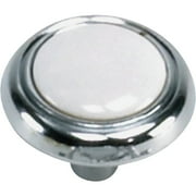 Laurey 1-1/4" Wh/Chrome Knob 15427