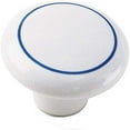 thumbnail image 1 of Laurey 1827 Mesa 1-1/4-Inch Diameter Ceramic Knob, White with Blue Ring, 1 of 1