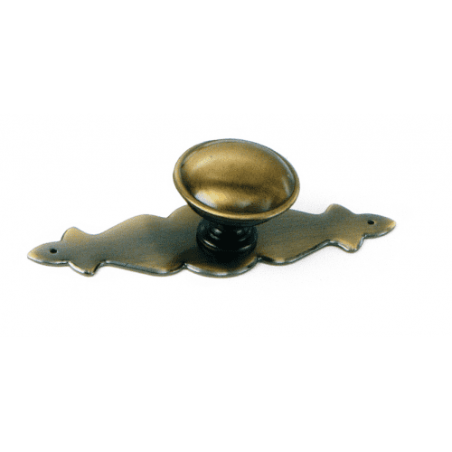 Antique Brass Round Mushroom Cabinet Knob with Mounting Hardware