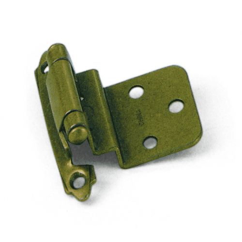 Antique Brass Semi Concealed Cabinet Hinges, 3/8 Inch Inset