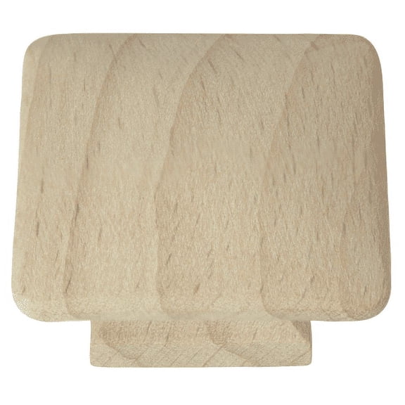 Laurey 32301 1 1/2" Au Natural Wood Square Knob