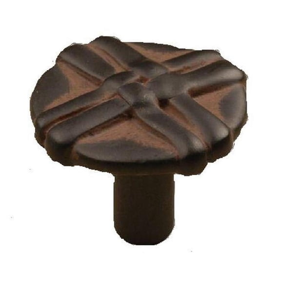 Laurey 37021 1.38 in. Lineage Knob, Black with Terra Cotta