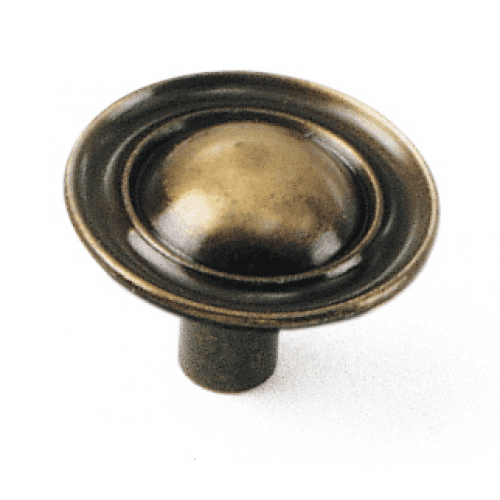 Laurey Classic Traditions Ambassador Cabinet Knob - Antique Brass - 1.25" Diameter