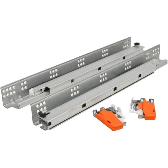 Laurey Inch Full Extention Undermount Drawer Slide 75 lb- Soft Closing Full Tandem- Pair, Gray Steel, Small