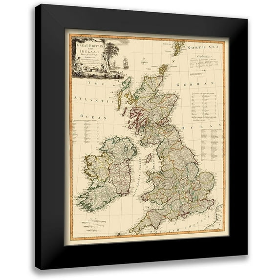 Laurie 15x18 Black Modern Framed Museum Art Print Titled - Ireland England Scotland Wales - Laurie 1794