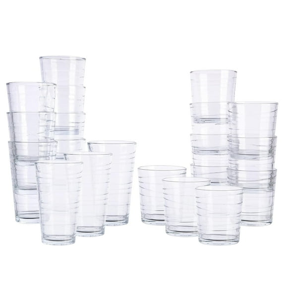 Laurie Gates California Designs 20 Piece Embossed Swirl Glassware Set