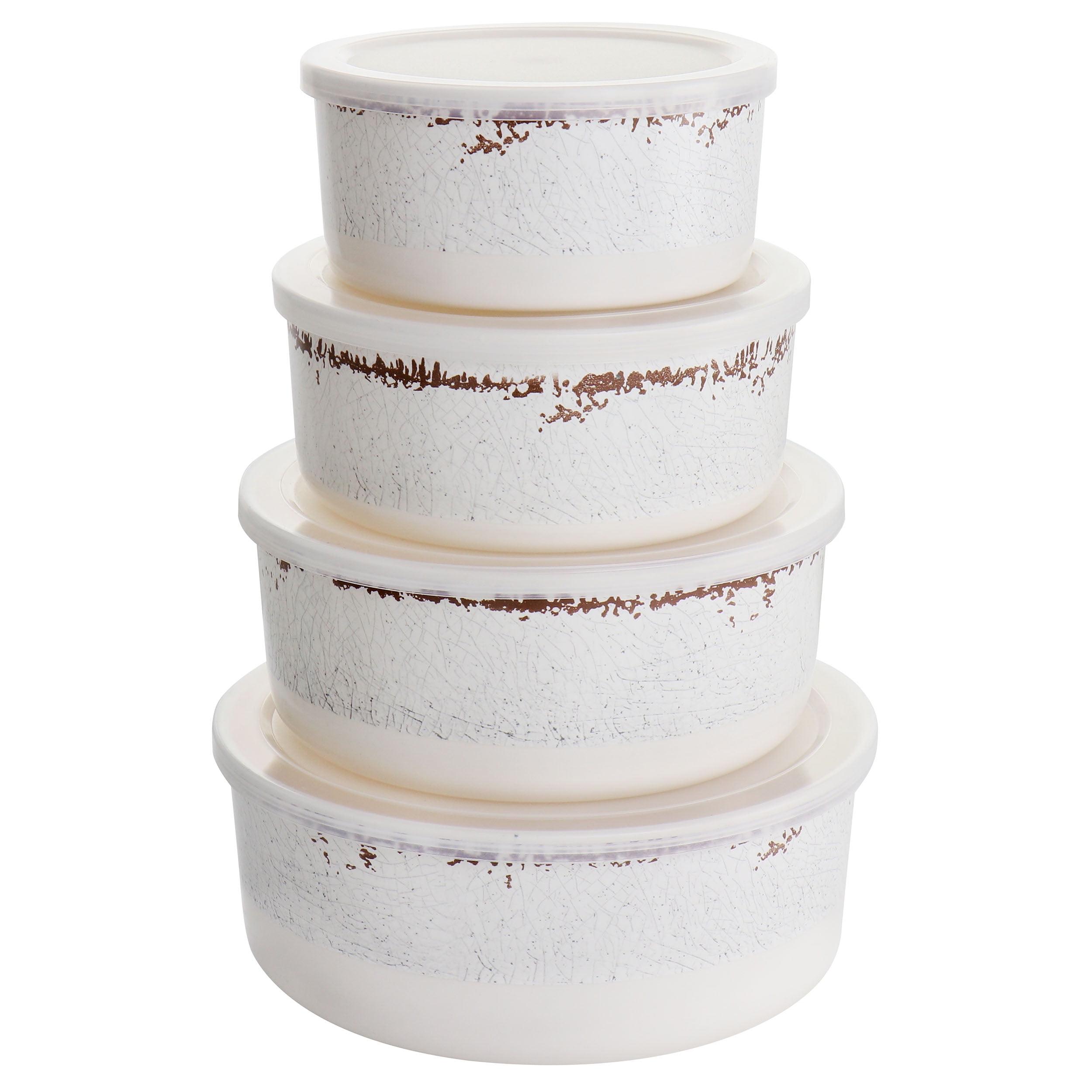 Mauna White Melamine Nesting Storage Bowl Set