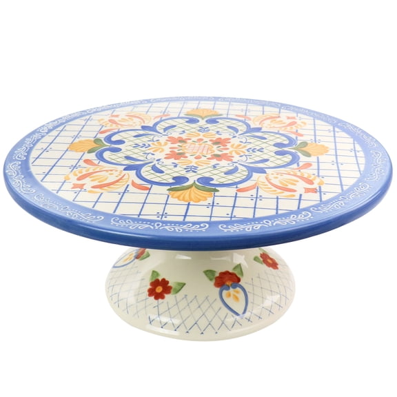 Laurie Gates California Designs 12 Inch Stoneware Cake Stand, Decorative Ceramic Pedestal Plate for Cakes, Desserts & Party Display