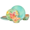 thumbnail image 1 of Laurie Gates Tropical Parrots 12 Piece Melamine Dinnerware Set in Assorted Designs, 1 of 2