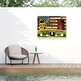 thumbnail image 1 of Laurie Korsgaden 'Yellow Red Homes' Outdoor Canvas 14x19, 1 of 5