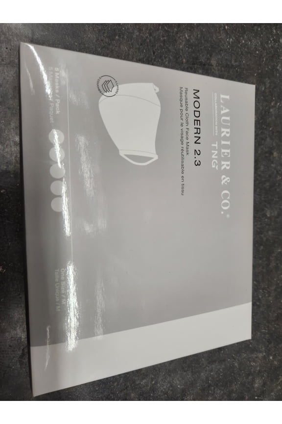 & Co 5-pack Adjustable Printed 3-Layer Face Coverings WHITE