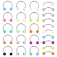 thumbnail image 1 of Lauritami, Steel Acrylic Nose Septum Body Piercing Rings, 25 Pieces, 2 Pack, 1 of 1