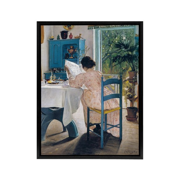 Laurits Andersen Ring Sigrid At Breakfast Black Framed Canvas Art Print 12X16"