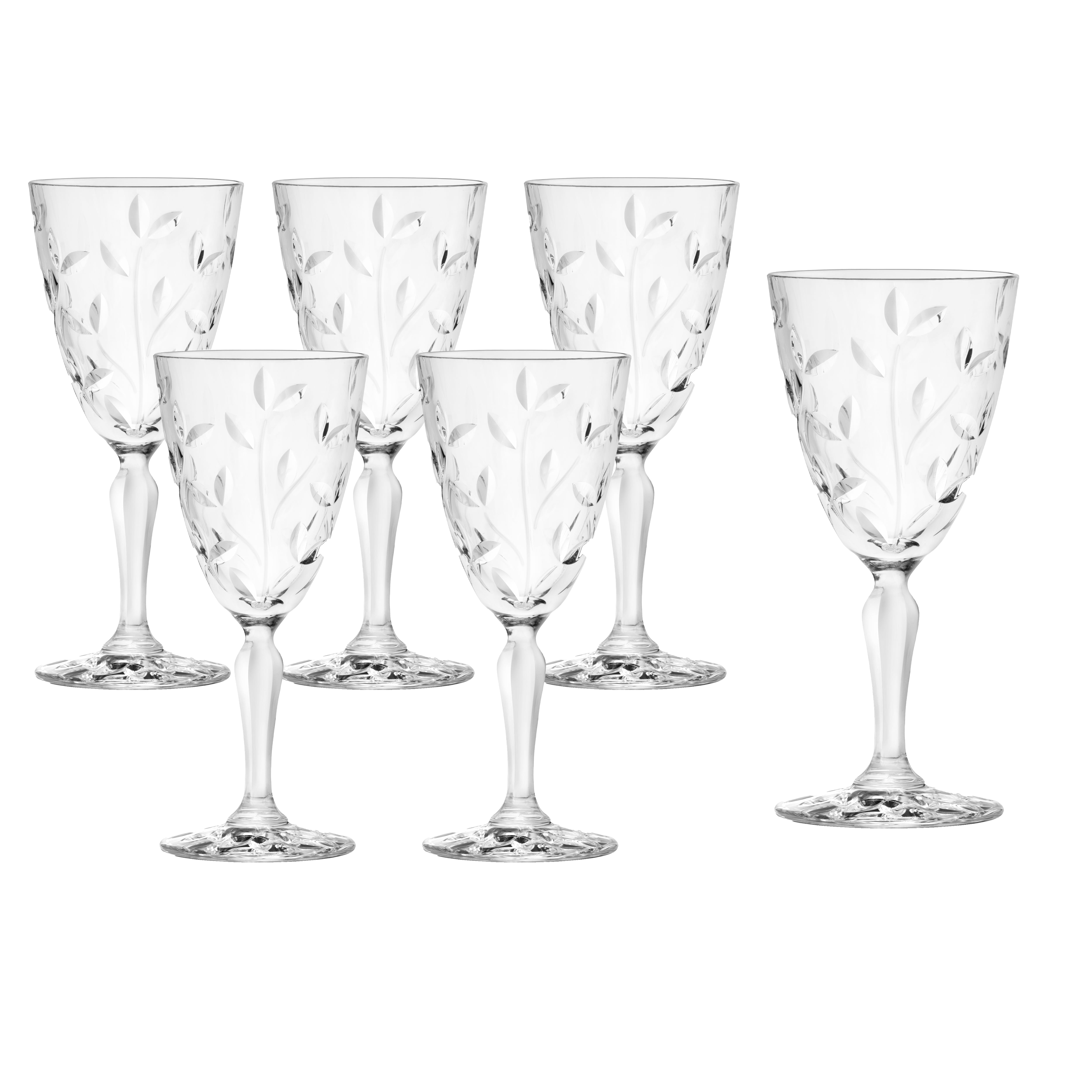 Laurus White Wine Glasses Set of 6, 7oz Classic Stemware, Made in Italy, Clear Glass, Ideal for Dinner, Hosting & Gift Giving