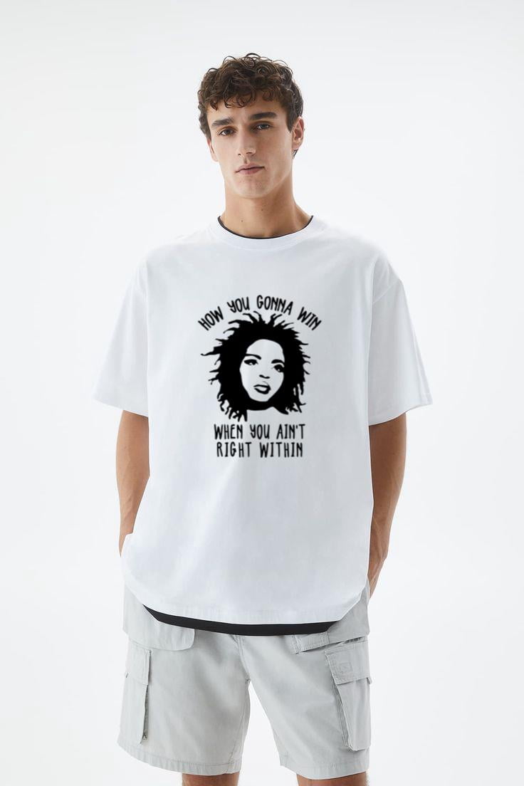 T-shirt Vintage Lauryn Hill – Portrait Grand Visage – Années 90 – Occasion Bon État