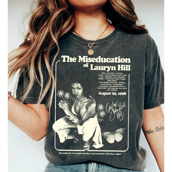 Lauryn Hill Retro Graphic Comfort Colors T-shirt, The Miseducation of Lauryn Hill, Gift For Woman and Man Unisex Shirt,Black color,size 2XL