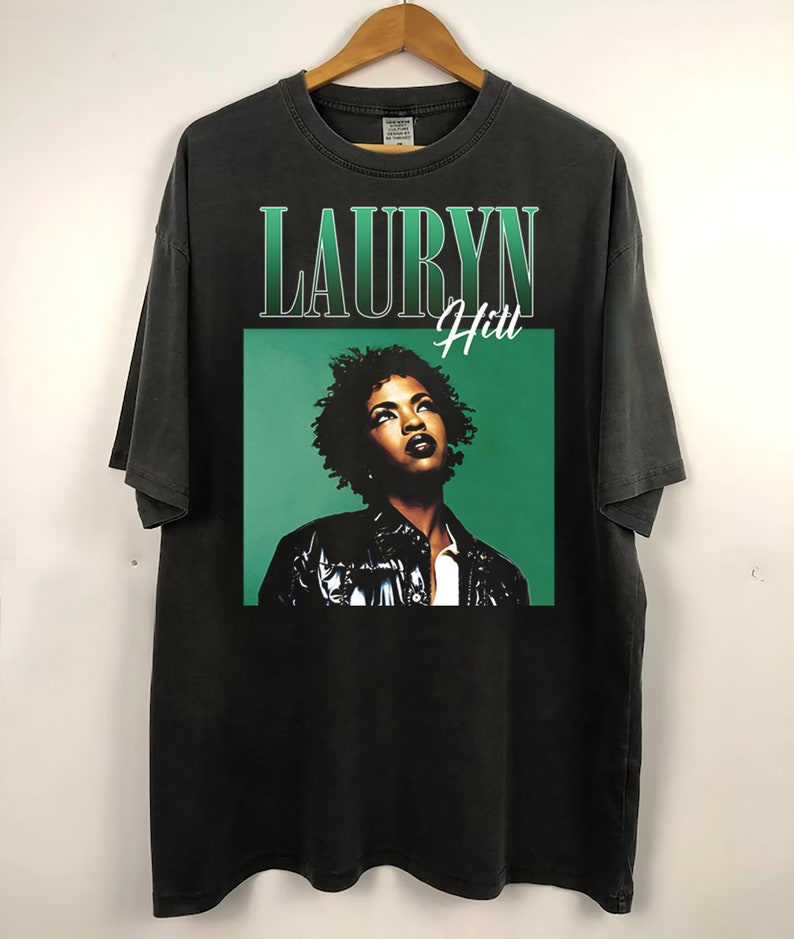 T-shirt Vintage Années 90 Lauryn Hill - Grand Portrait Visage, Taille XL, Occasion Bon état
