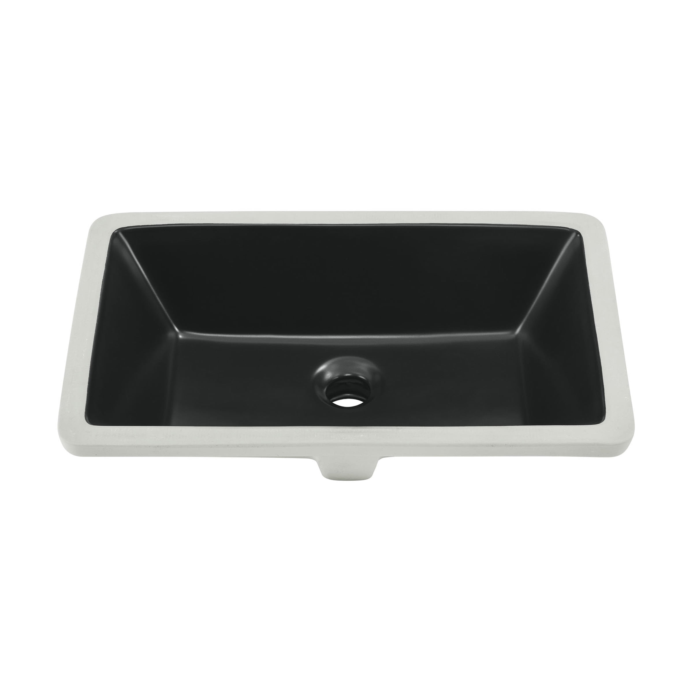 Matte Black Ceramic Rectangular Undermount Bathroom Sink