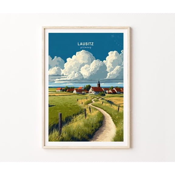 Lausitz Germany Lusatian Lake District Nature Wall Art, Stretched Canvas 16x20in