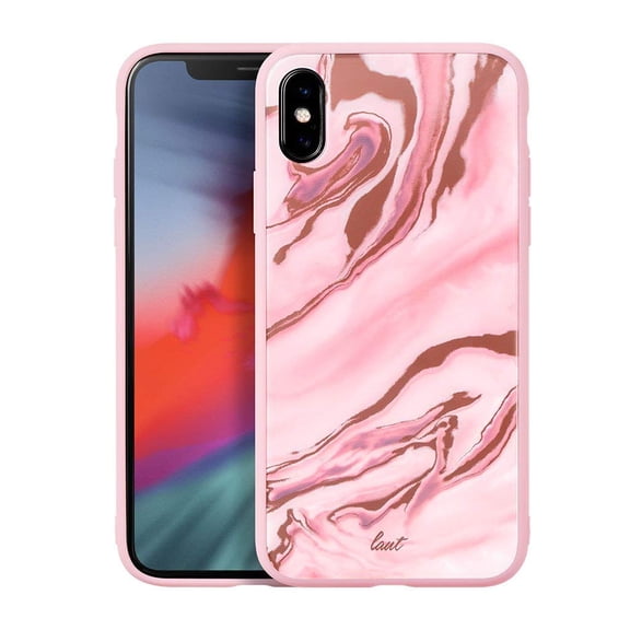 Laut - Mineral Glass For Iphone Xs/Iphone X | 9h Super Tough Tempered Glass | Anti-Scratch | Compatible With Wireless Chargers (Mineral Pink)