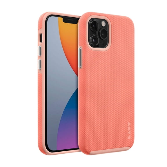 Laut Shield Case Compatible With Iphone 12 / Iphone 12 Pro | Ultra Durable Double Layer | 13ft./4m Impact Protection| Easy-Grip Casing  Coral