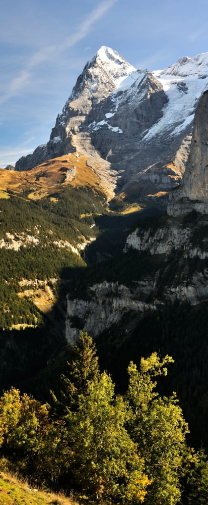 Lauterbrunnen Valley with Mt Eiger in the background Murren Bernese Oberland Bern Switzerland Canvas Art - Panoramic Images (27 x 9)