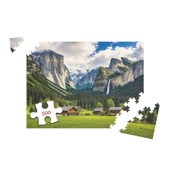 Lauterbrunnen Village Alps Mountains Valley Switzerland 500 Piece Jigsaw Puzzle for Adults 20.5x15 Inch Landscape Art Home Decoration Challenging Puzzle Game