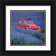 thumbnail image 1 of Lautier, Julien 12x12 Black Ornate Wood Framed with Double Matting Museum Art Print Titled - La 2 CV aux lavandes, 1 of 4