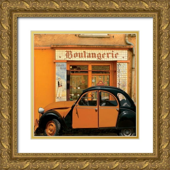 Lautier, Julien 20x20 Gold Ornate Wood Framed with Double Matting Museum Art Print Titled - Boulangerie