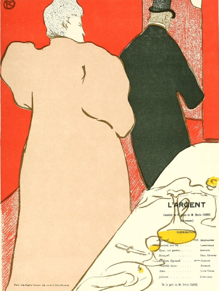 Lautrec 1920 LArgent Canvas Art - H de Toulouse-Lautrec (18 x 24)