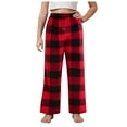 thumbnail image 1 of Lauty Boys Fleece Pajama Pants Preppy Christmas Pjs Kids Pajamas Boys Plush Pajama Pants Fleece PJs for Boys Elastic Waistband Lounge Pants with Pockets Red 10-11 Years, 1 of 9