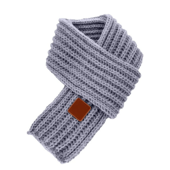 Lauty Kids Neck Warmer White Neck Scarf Warm Kids Winter Knit Scarves Child Warm Scarf Neck Warmer for Toddlers Boys Girls Grey