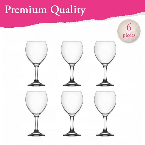 Lav Water and Juice Drinking Glasses Set of 6, Clear Glass Cups 8.75 oz