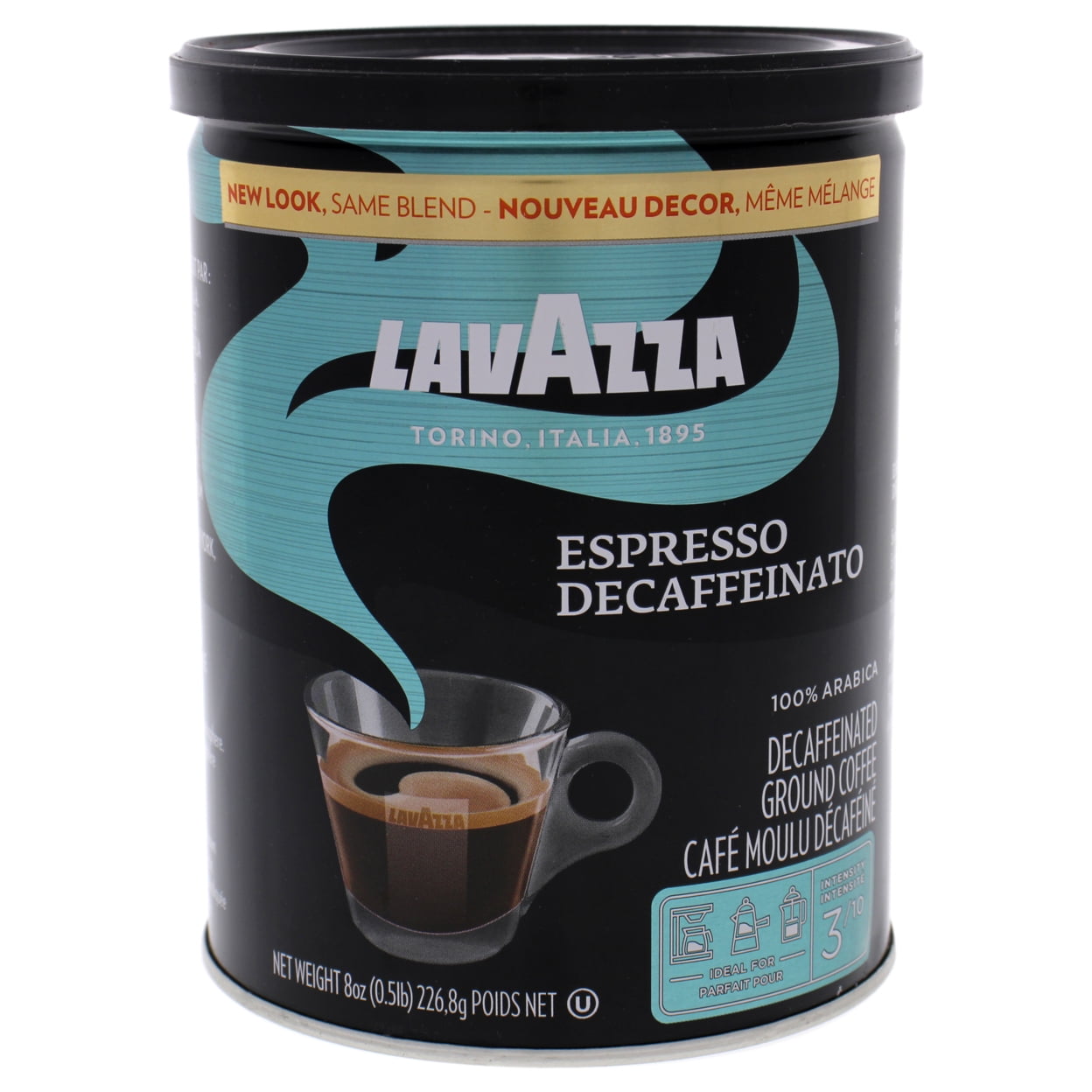 Lavazza Espresso Decaffeinato Ground Coffee Blend, Decaffeinated Medium Roast, 8-Ounce Can