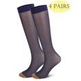 thumbnail image 1 of Lava 4 Pairs Men Ultra Thin Dress Socks Silk Sheer Business Socks Breathable Summer Dry Fit Crew Sosks Navy Blue, 1 of 10