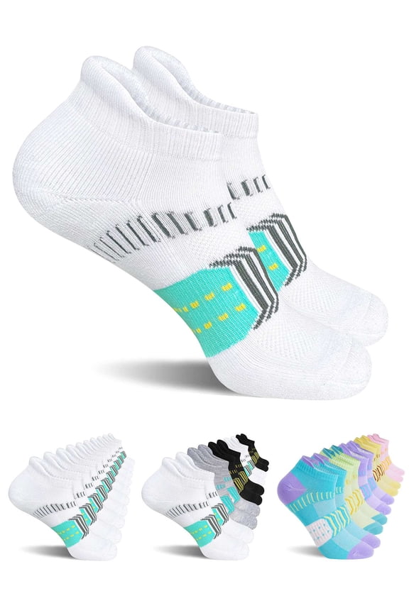 5-Pack Breathable Athletic Socks - Moisture Wicking, Cushioned Comfort for Running