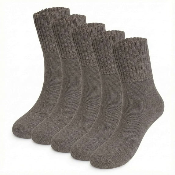 LAVA 5 Pack Women's Thick Winter Socks, Warm Thermal Soft Crew Boot Socks(Khaki)