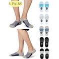 thumbnail image 1 of Lava 5 Pairs No Show Socks for Men Women Breathable Invisible Low Cut Cotton Socks With Non Slip Grips Gray, 1 of 9