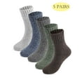 thumbnail image 1 of Lava 5 Pairs Wool Socks for Women Men Thick Thermal Hiking Winter Warm Crew Socks Heavy Soft Cozy Socks for Hiking Size 7-13, 1 of 8