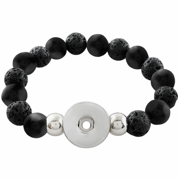 Lava Bead Bracelet Snap Jewelry Fits 18MM 20MM Ginger Charm Buttons