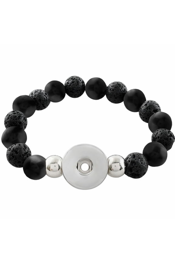 Lava Bead Bracelet Snap Jewelry Fits 18MM 20MM Ginger Charm Buttons