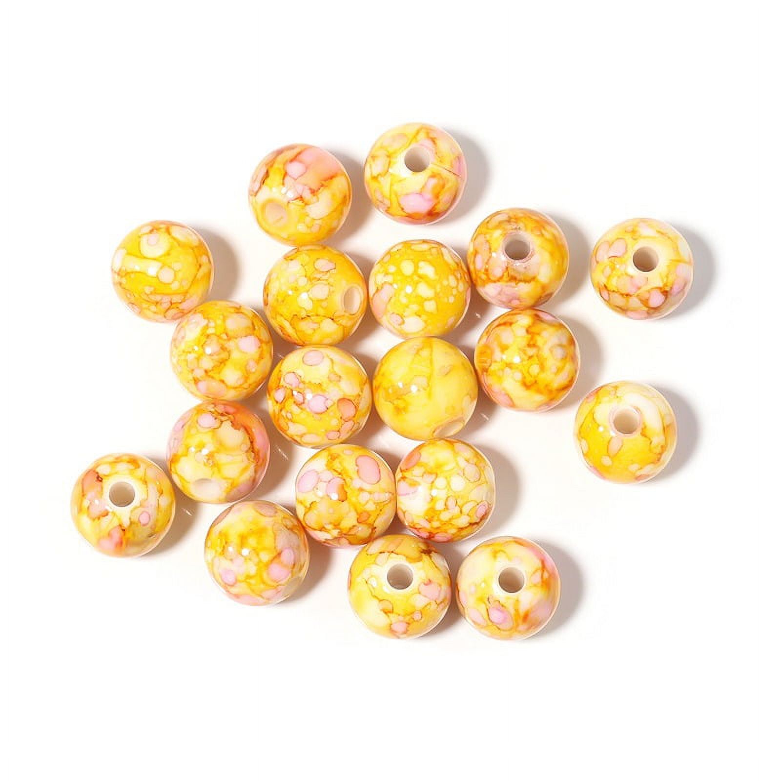 Pony Beads EuTengHao 1146Pcs Lava Round Loose Marble Beads In Ink