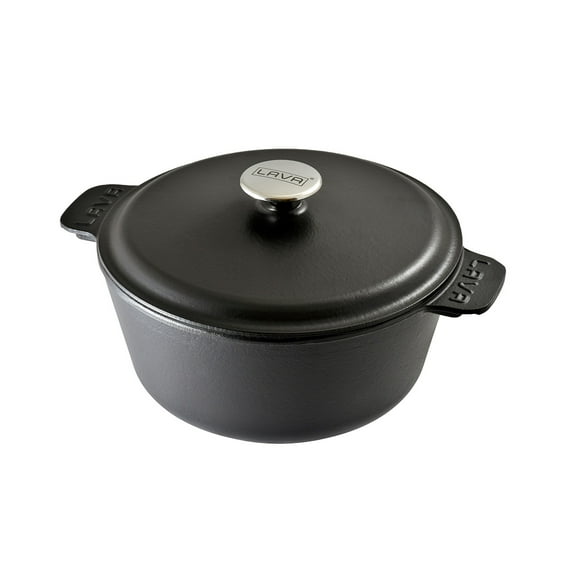Lava Cast Iron Enameled Dutch Oven 5 Qt.-10 inch-with Cast Iron Lid Round