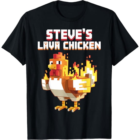 Lava Chicken Shirt Miners Meme Steve Pixel Gaming Boys Kids T-Shirt Vintage Tee -Birthday Gifts