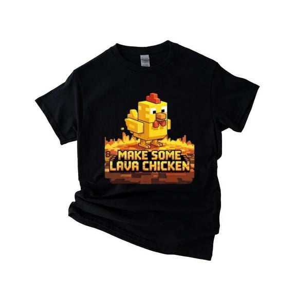 Lava Chicken T-Shirt , Hoodie , Sweatshirt Funny Pixel Art Style Graphic for Game Lovers, for men & women, up to size 5XL