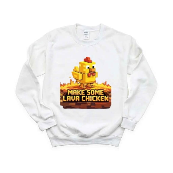 Lava Chicken T-Shirt , Hoodie , Sweatshirt Funny Pixel Art Style Graphic for Game Lovers, for men & women, up to size 5XL