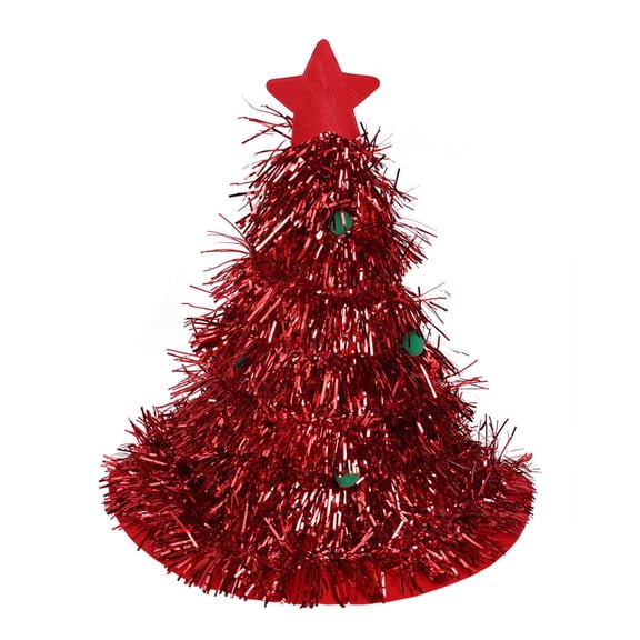 LAVA Christmas Tree Hat, Festive Xmas Costume Accessory with Glitter & Pompoms