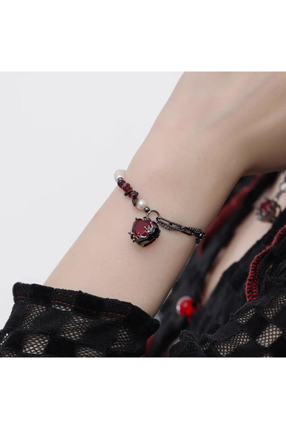 Lava Dark Style Pearl Splicing Sweet Cool High-end Niche Necklace