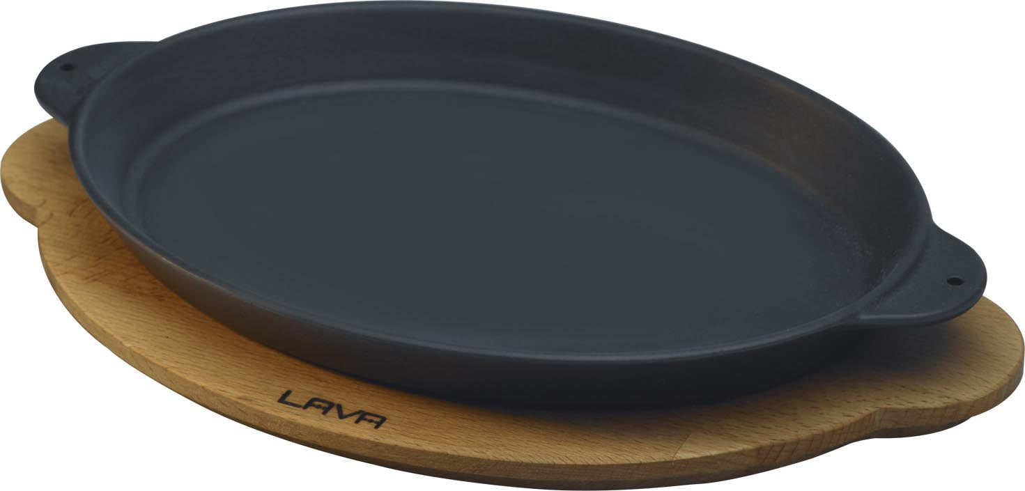 Lava Enameled Cast Iron Skillet 9 inch-Oval Fajita Pan with