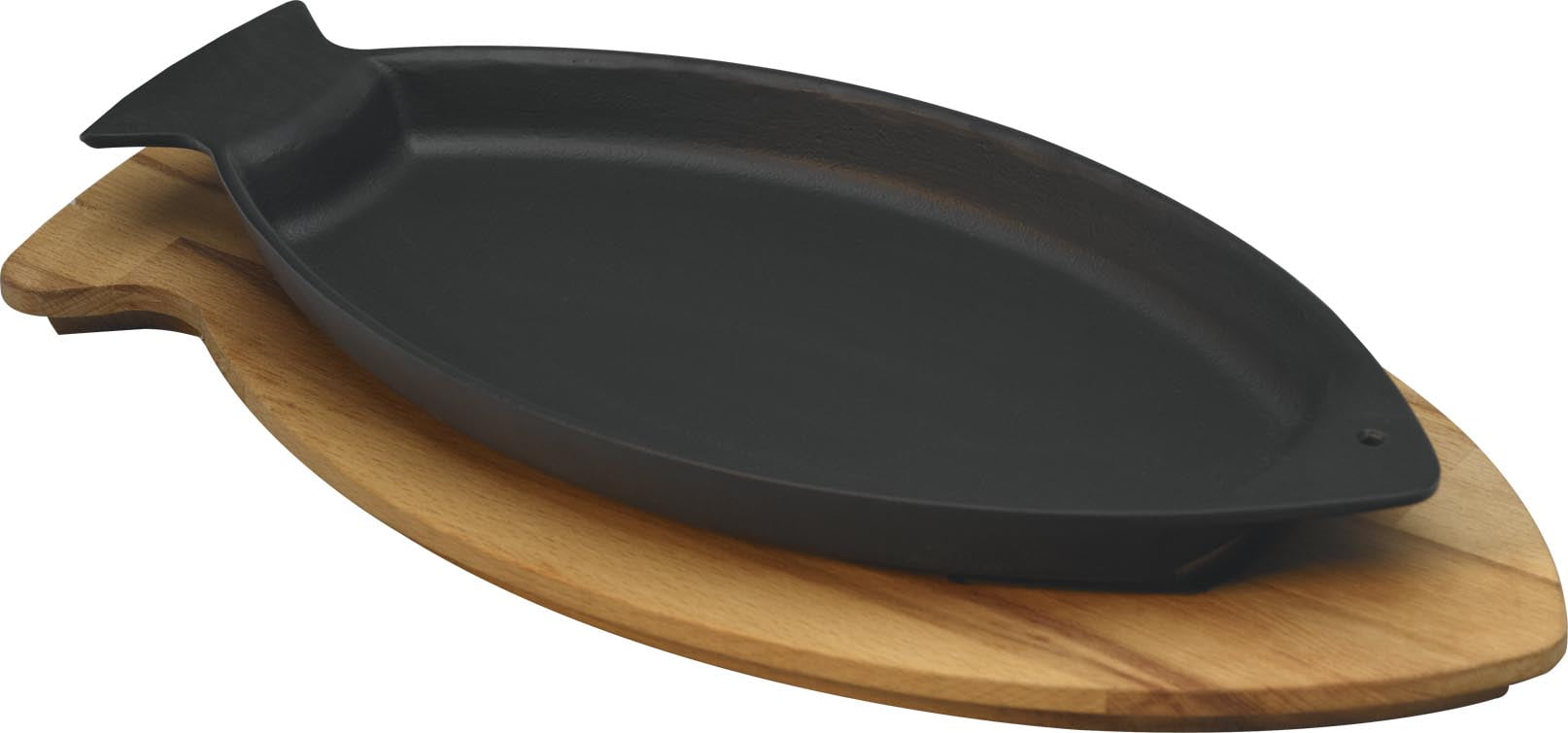 Lava Enameled Cast Iron Skillet 10 inch-Wok with Beechwood Service Platter, Size: W: 7.87 Large: 7.87 H: 1, Black